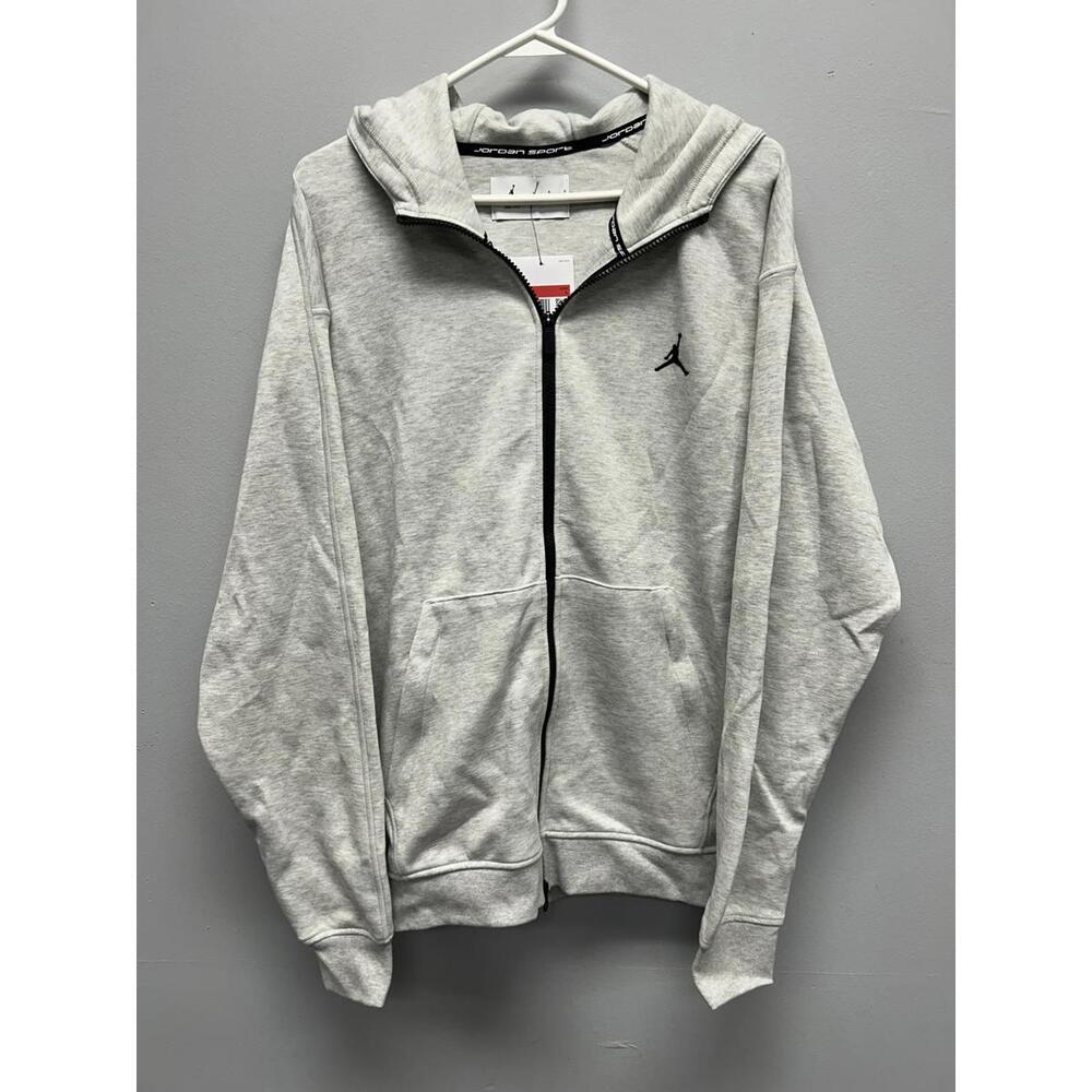 Nike Jordan Men's Grey Zip-Up Hoodie Sweatshirt